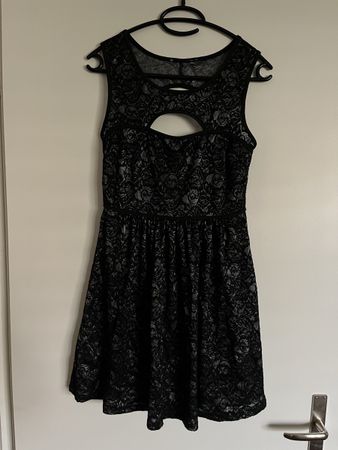 Cocktailkleid schwarz/silber Grösse M