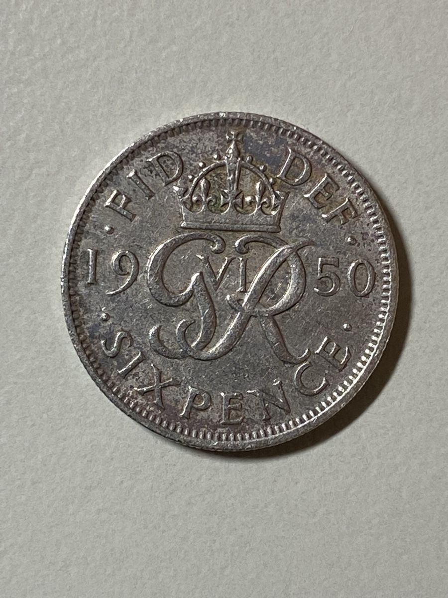 Tutti le monete: GB - six pence - 1950 - Georges 6 – Usato da Payerne venduto da Mike1682
