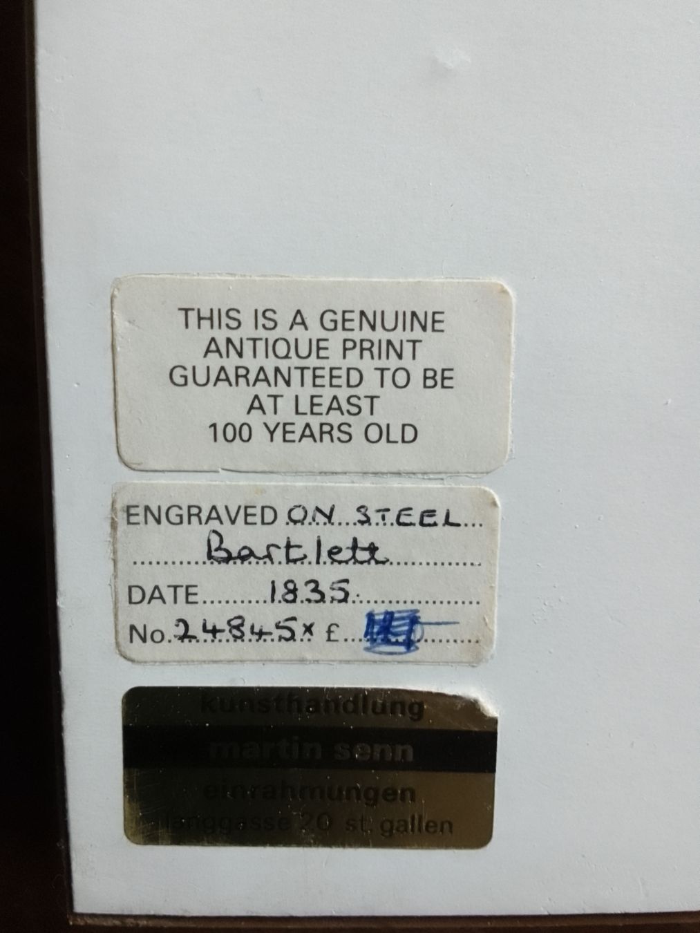 Incisioni: Stich alt 1835 – Usato da Ebmatingen venduto da swiss.canadian 3