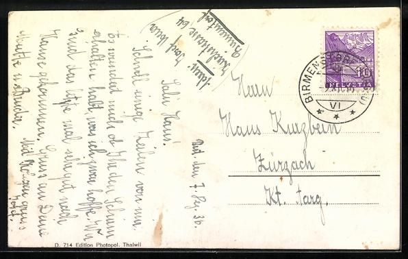 Cartoline postali: Birmenstorf /Aargau, Strassenpartie mit  – Usato da Berlin venduto da bartko-reher 1
