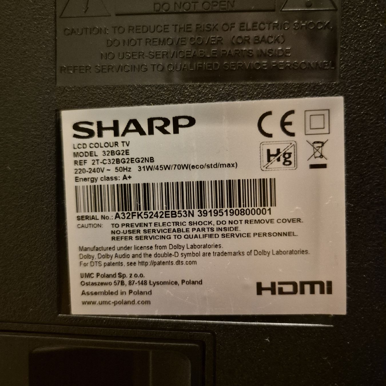 Televisori: Sharp 32BG2E 32 Zoll Full HD – Usato da Adliswil venduto da Mbmarc 2
