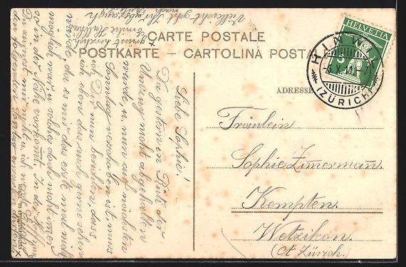 Cartoline postali: Wildhaus, Ortspartie mit Kirche, Toggenb – Usato da Berlin venduto da bartko-reher 1