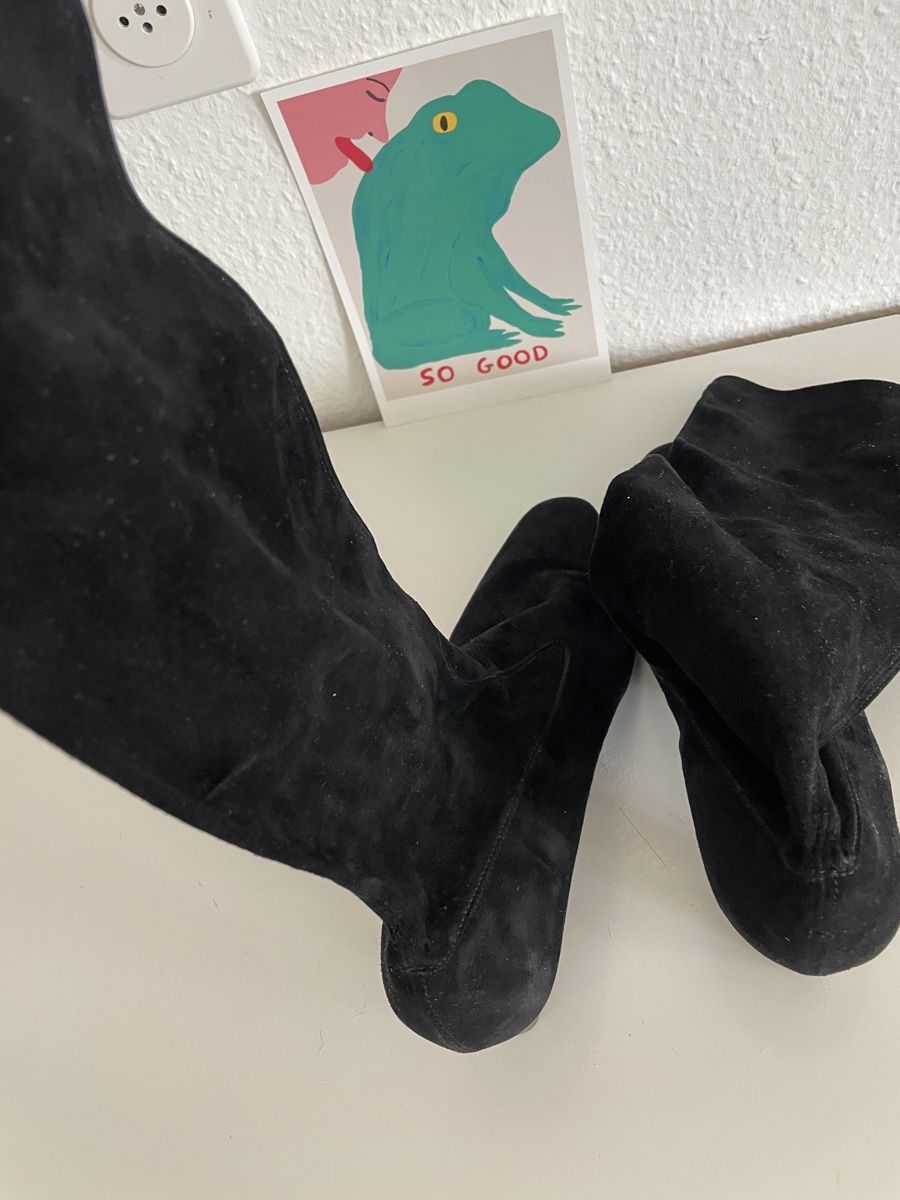Damenschuhe: Black Suede Knee High Boots, Size 37 – Gebraucht aus Knonau von Grapesvintage 5