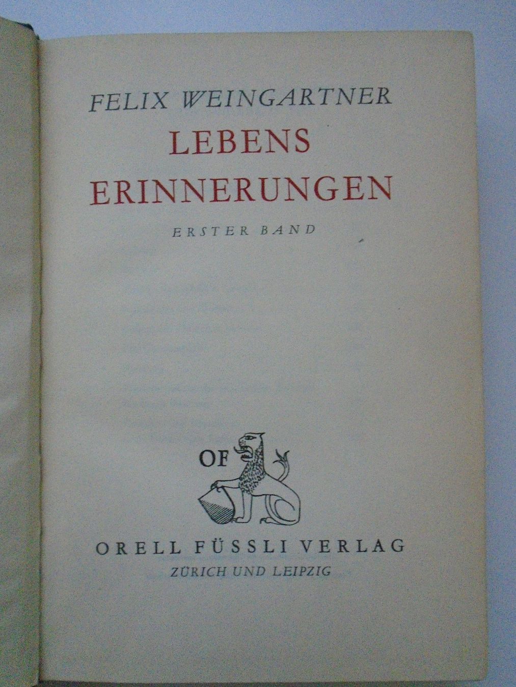 Libri: Felix Weingartner Lebenserinnerungen / Dirigent + Komponist – Usato da Pfeffingen venduto da Intertandem 3