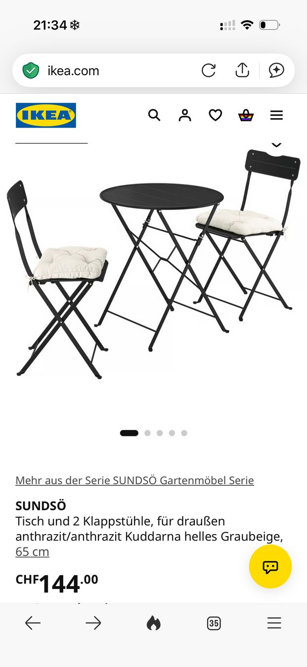 Ikea Set di tavolo e panche: Balkontisch mit zwei Stühlen – Usato da Lustdorf venduto da eve1ine 1