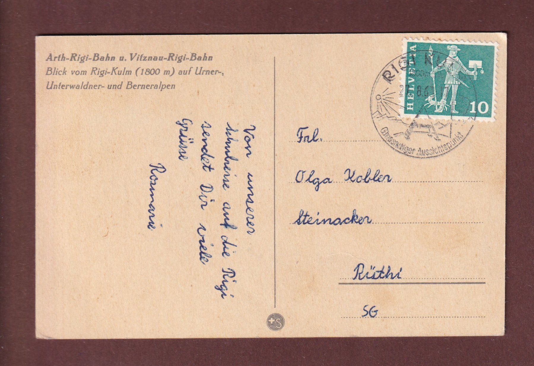 Ansichtskarten: RIGI-KULM - 5 Bilder - 1963 – Gebraucht aus Pully von nicecards-shop 1
