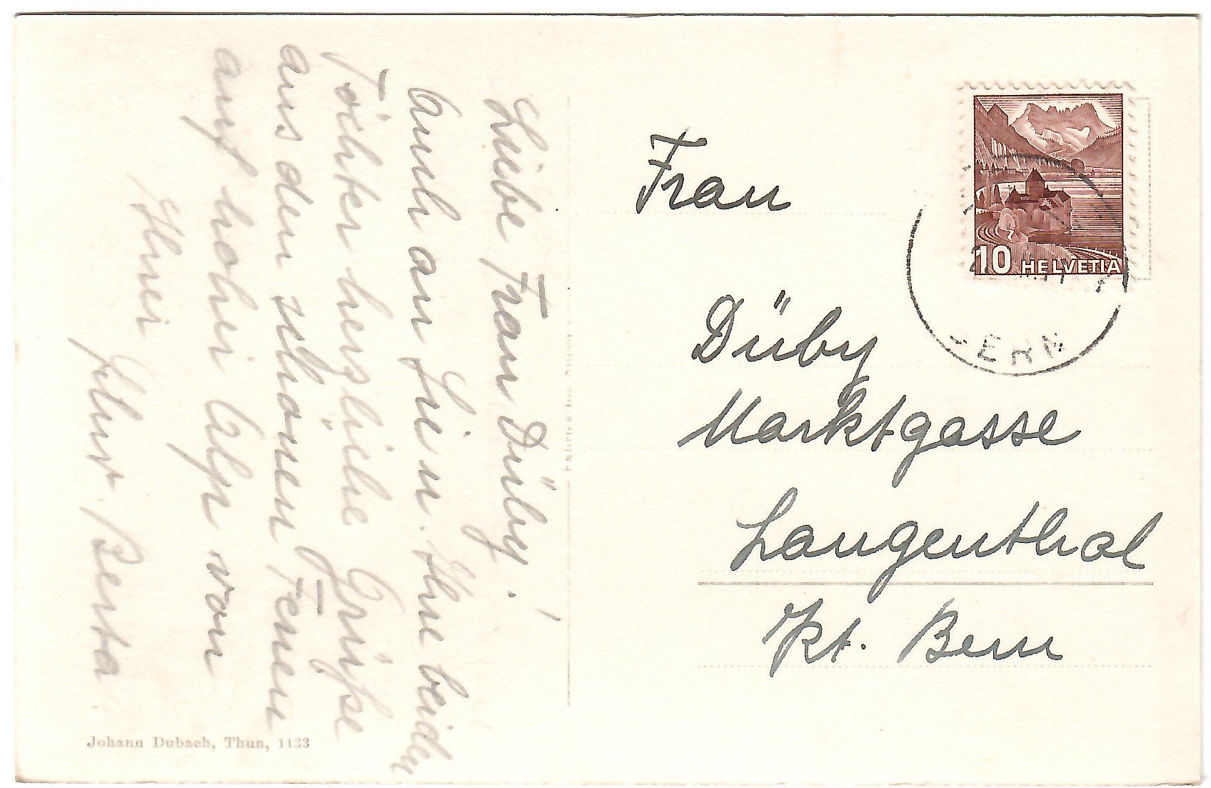 Cartoline postali: Ansichtskarte  Linden - Eriz  mit Hohgant – Usato da Kerns venduto da etma3 1