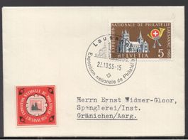 Lausanne 22.10.55  SSt.   mit Vignette