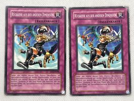 Yu-Gi-Oh 2x Karte: Rückkehr aus der anderen Dimension