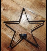 Kerzenhalter Stern Metall schwarz für Teelichter 28x28cm 
