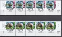 284-287 Fünferstreifen PP mit FD-Vollstempel