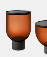 Design Beistelltisch, Sidetable, Muranoglas mit Holz Tablett
