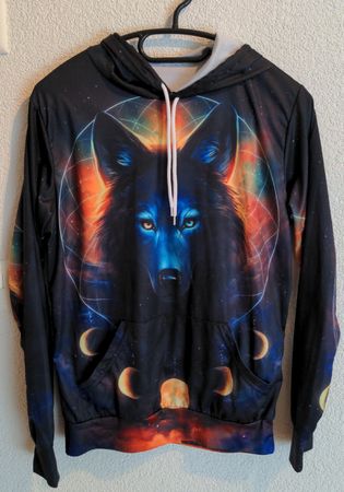 Galaktischer Wolf Hoodie, Grösse S