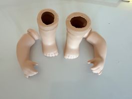 Puppenarme + Puppenbeine, Puppen Hände + Füsse, Porzellan