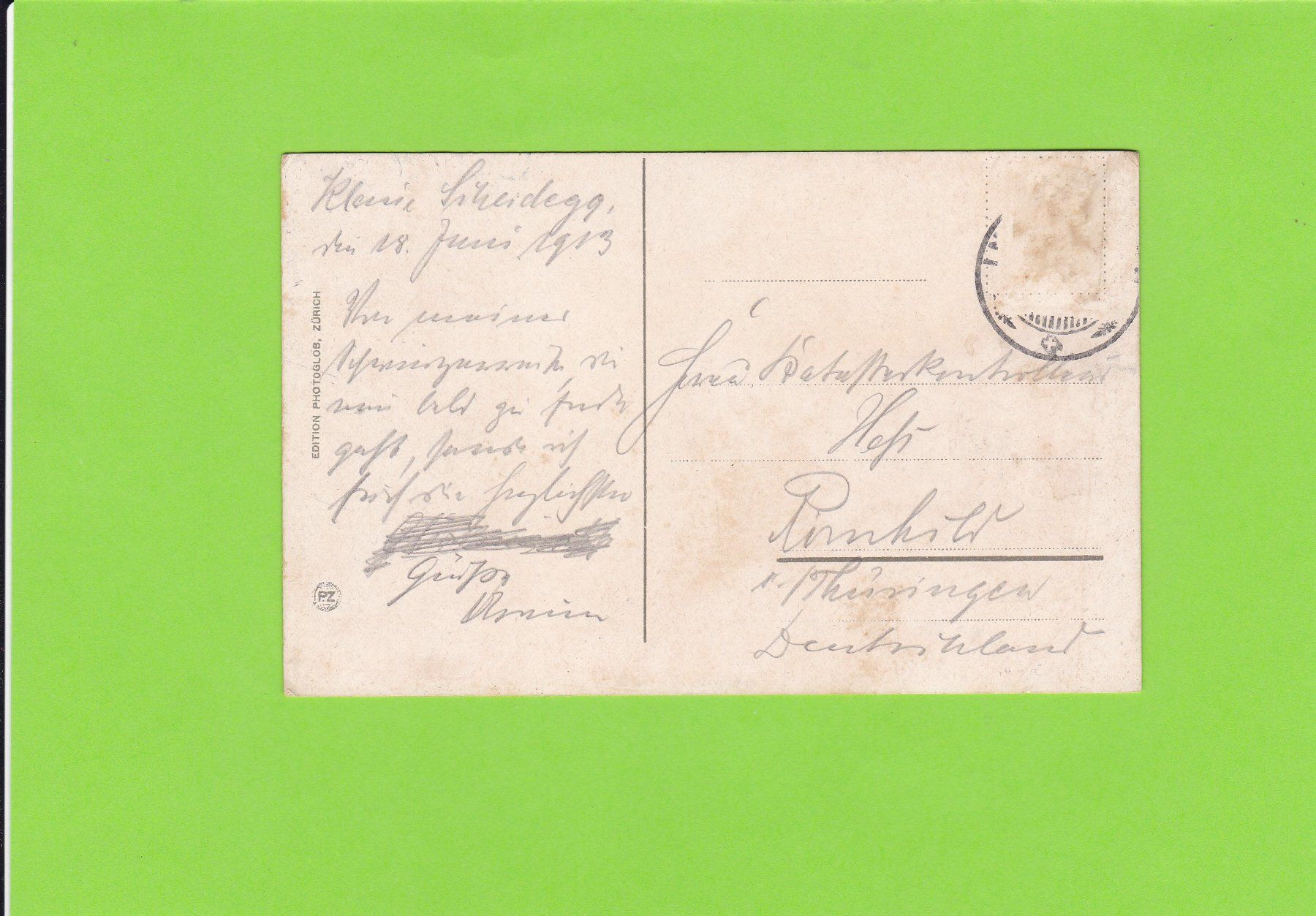 Cartoline postali: Lütschine mit Jungfrau – Usato da St. Peterzell venduto da neckertal 1