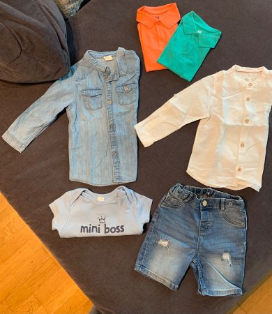 Kleiderbox Hemd und T-shirt und kurze Hosen Jungen Gr.92