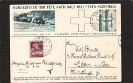 FDC Bundesfeierkarte 1931, Nr 53 h ,Farbton schwarz Lenk !!