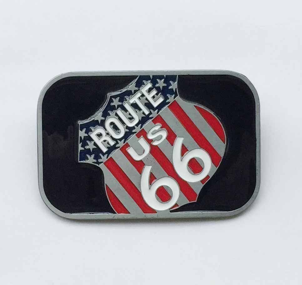 Gürtelschnallen: Metall Gürtelschnalle US ROUTE66 – Neu und originalverpackt aus Münchwilen TG von ecudos10
