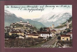 Un Saluto da BELLINZONA - Ferrovia - 1906