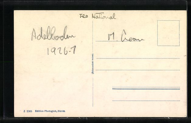 Cartoline postali: Adelboden, Hotel National mit Wildstrube – Usato da Berlin venduto da bartko-reher 1
