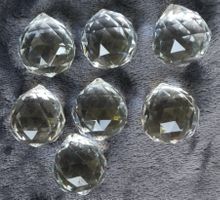 7 Kristall Kugeln Dekoration Glas Anhänger facettiert 3cm...