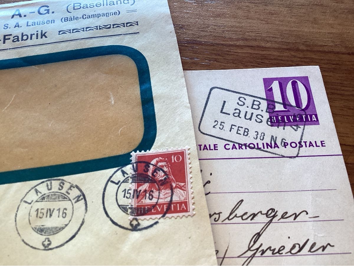 SBB/CFF/FFS Dokumente: Lausen 2 documents 1916 et 1938 – Gebraucht aus Luc (Ayent) von Rebouille 1