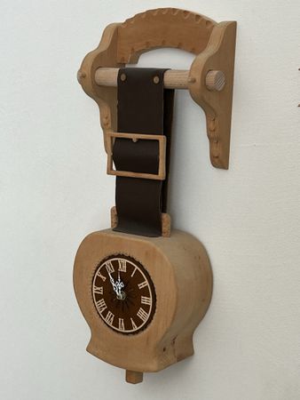 Holz Kuhglocke Uhr, Wanduhr , Handarbeit
