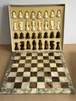 Wunderschönes Schach Spiel Schachbrett & Figuren Marmor 