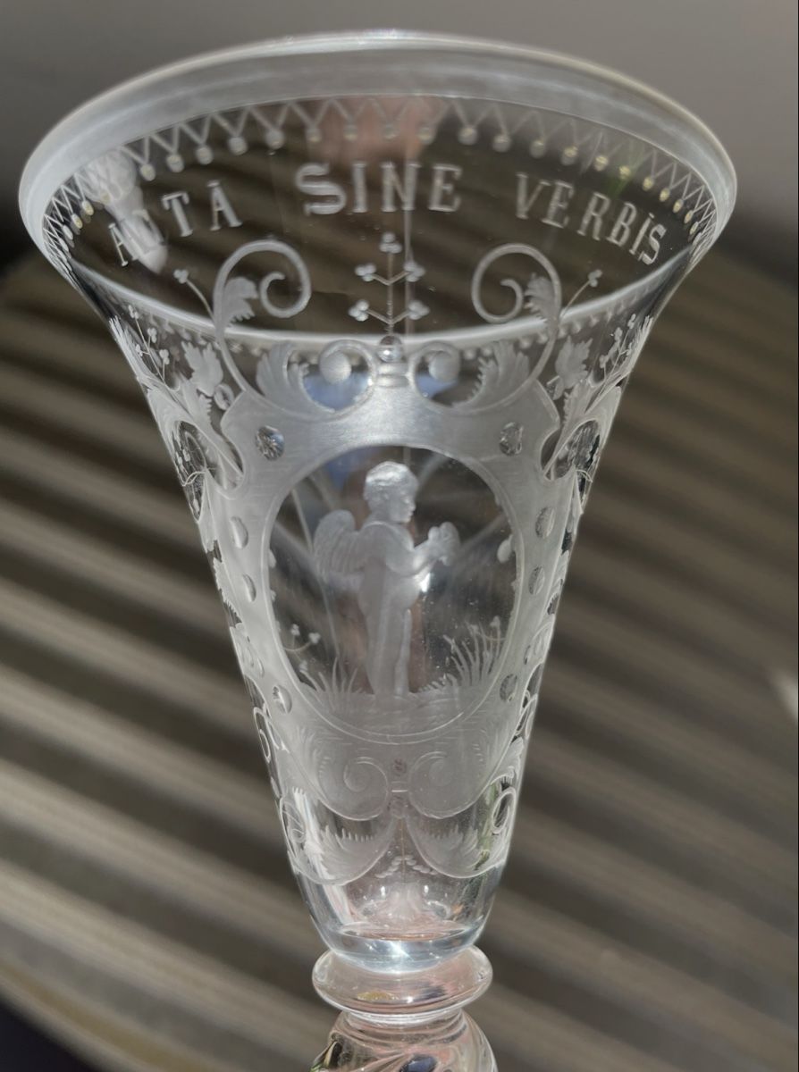 Gläser: Antikes Likörglas mit Engel – Gebraucht aus Baden von mir_t88x 2