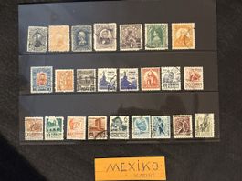 Lot de 21 timbres poste Mexique anciens divers sujets