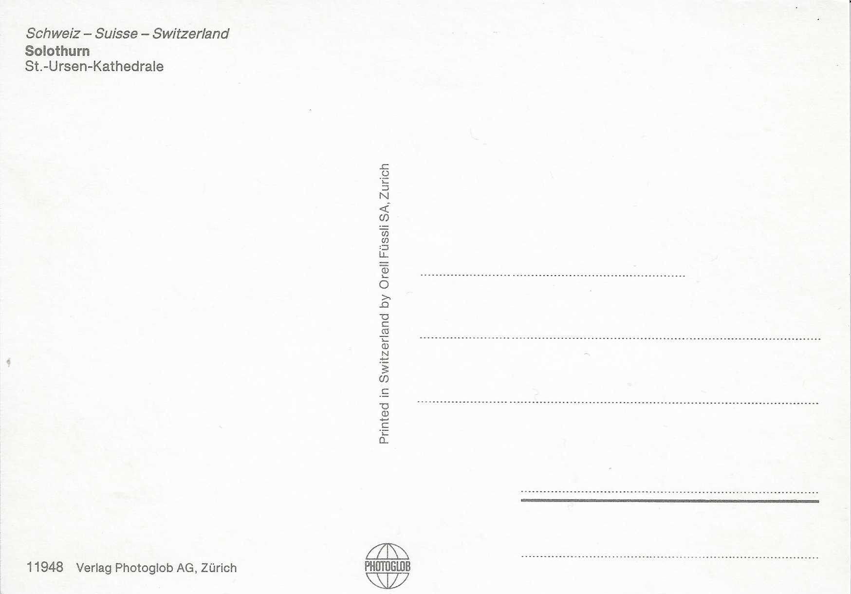 Cartoline postali: Solothurn St.-Ursen-Kathedrale SO – Nuovo (secondo la descrizione) da Rothrist venduto da Stranglehold 1