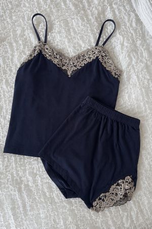 Intimissimi - Spitzenpyjama (Marineblau)