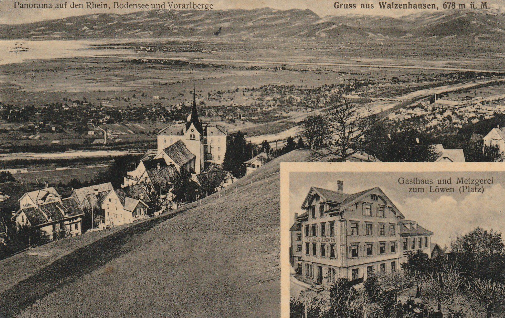 Ansichtskarten: Walzenhausen 2-bildrig mit Restaurant Löwen – Gebraucht aus Rorschacherberg von fratovi2