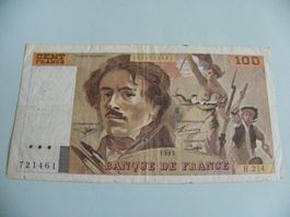 100 France Francs Schein, 1993, Delacroix, Top Zustand!