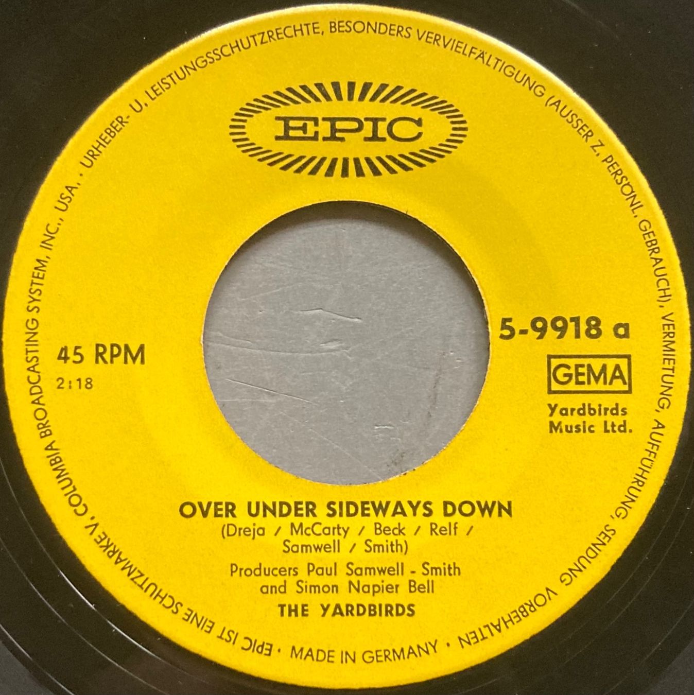 Dischi in vinile: THE YARDBIRDS - OVER UNDER SIDEWAYS DOWN – Usato da Poliez-Pittet venduto da Newtown-Records 1