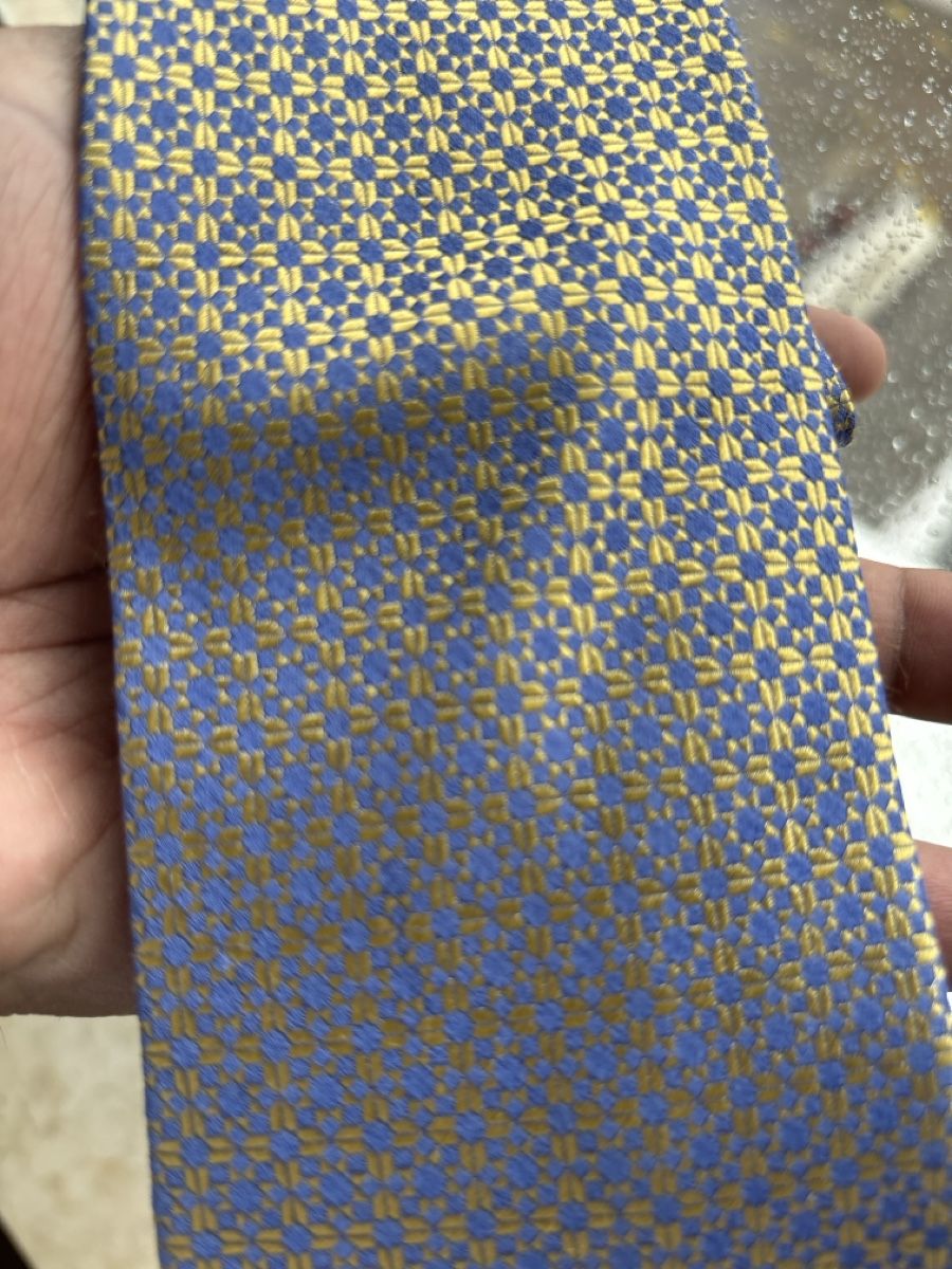 Cravatte: Marks & Spencer Luxury Necktie, patterned, blue and gold – Usato da Basel venduto da sid160 5