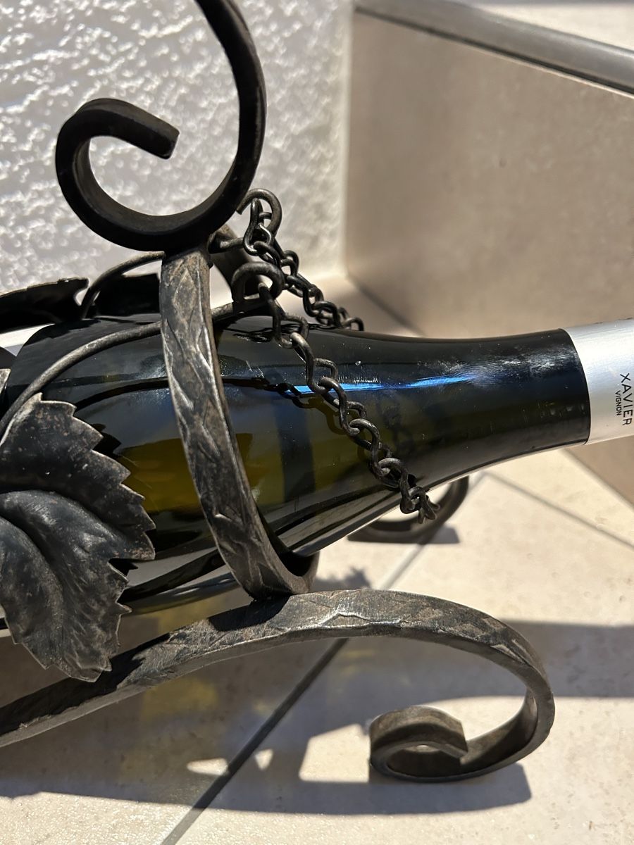Portabottiglie: Rustikaler Weinhalter aus Metall – Usato da Schöfflisdorf venduto da gandig 2