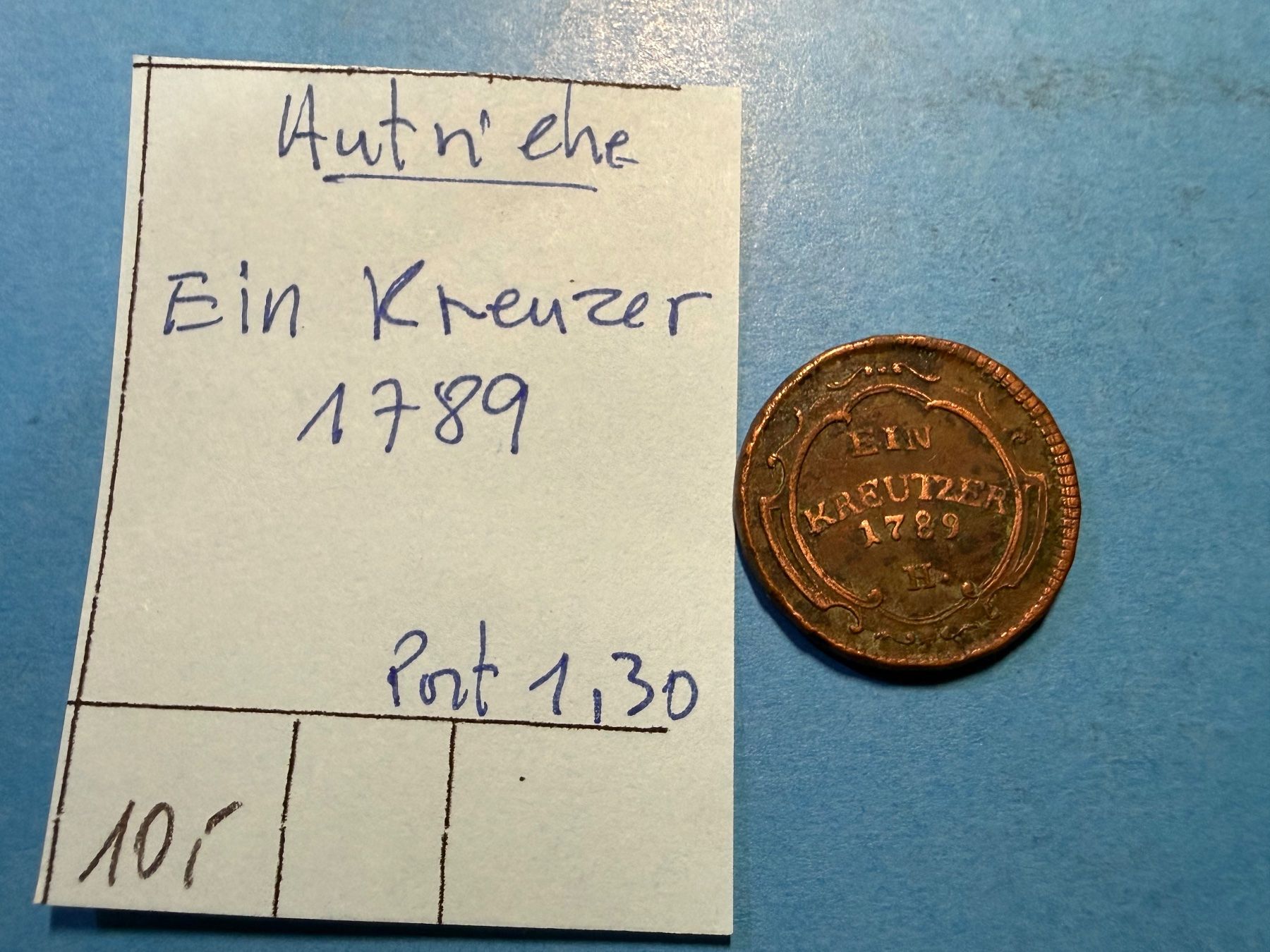 Tutti le monete: AUTRICHE : EIN KREUZER 1789 – Usato da genève venduto da GEnumist