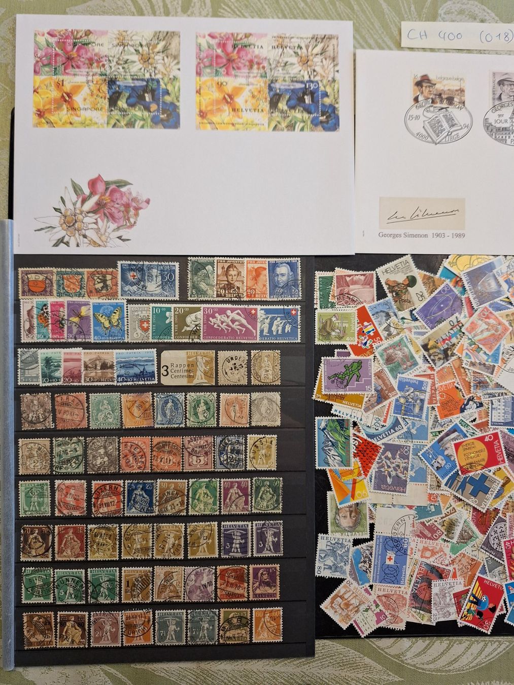 Alle Briefmarken: CH: 400 VERSCHIEDENE GESTEMPELTE (018) – Gebraucht aus Genolier von Antoine30 1