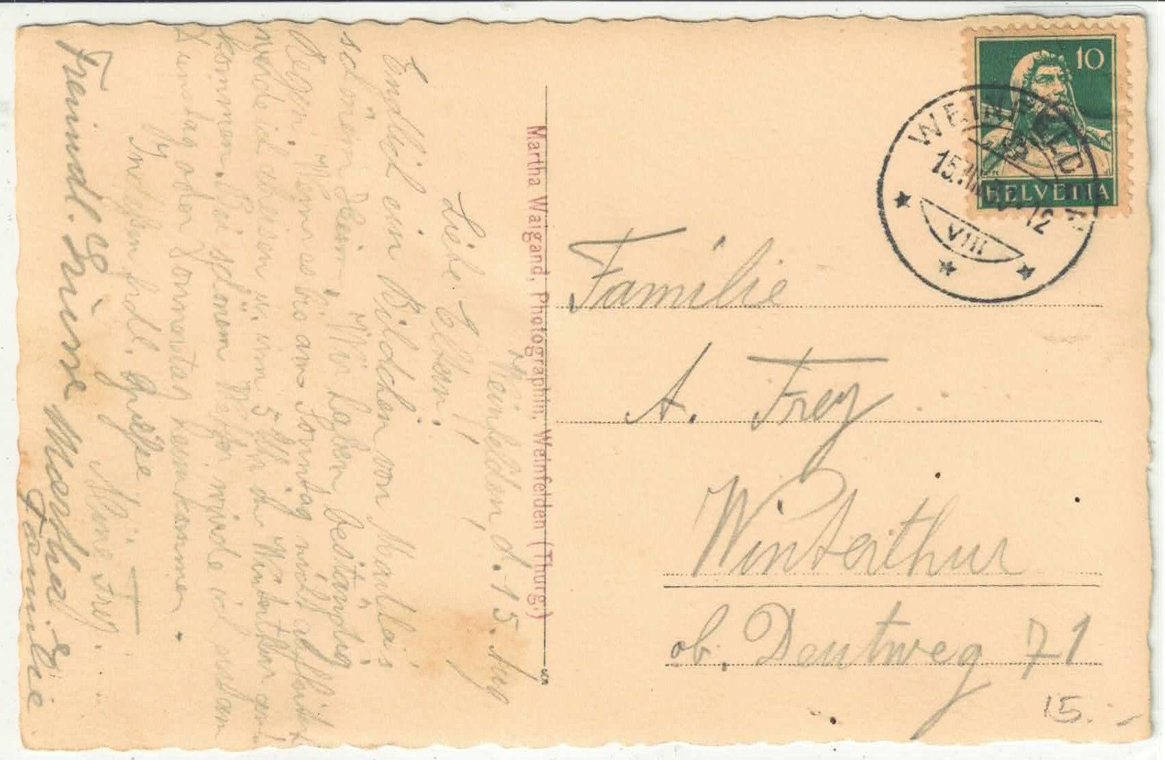 Cartoline postali: Weinfelden - Privat-Wohnhaus – Usato da Ettingen venduto da Kartenplanet 1