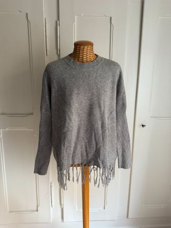 SUNWAY - Strickpullover hellgrau mit Fransen L