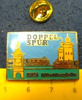 BLS DOPPEL-SPUR PIN ENAMEL LÖTSCHBERG-BAHN GOLDIG BE-VS