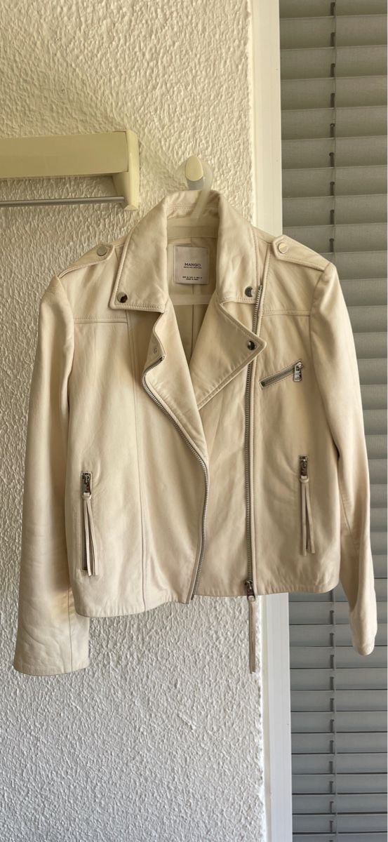 Mango Giacche: White Leather Jacket – Usato da Zuoz venduto da noe_g2f5 4