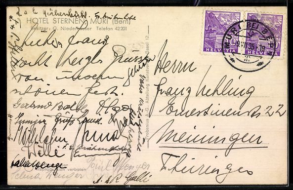Cartoline postali: AK Muri, Hotel Sternen – Usato da Berlin venduto da bartko-reher 1