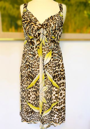 Ana Alcazar Kleid Animal Blumen Leo aus Seide Gr. 40 PKZ