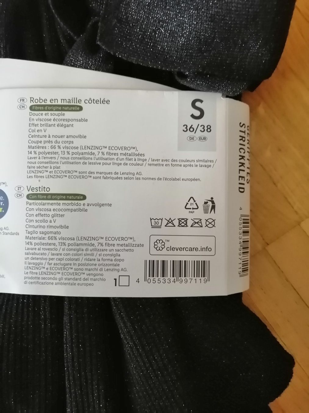 Vestiti: esmara geripptes Strickkleid Damen Gr. S mit Glitzereffekt – Nuovo e nell'imballaggio originale da Uster venduto da zebralino 4