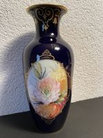 Nymphenburg Porzellan Vase kobalt blau handgemalt 19. Jahrh.