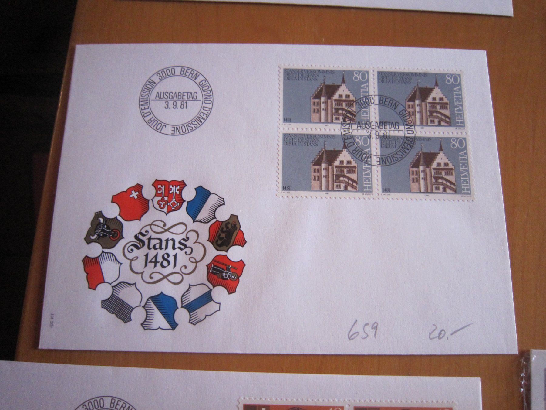 Tutti i francobolli: CH 1981 FDC Serie einzeln 4er und Maximumkarten – Usato da Gordola venduto da Polentaefung 6