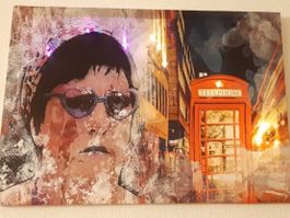 London Telephone box LED Bild Leinwand