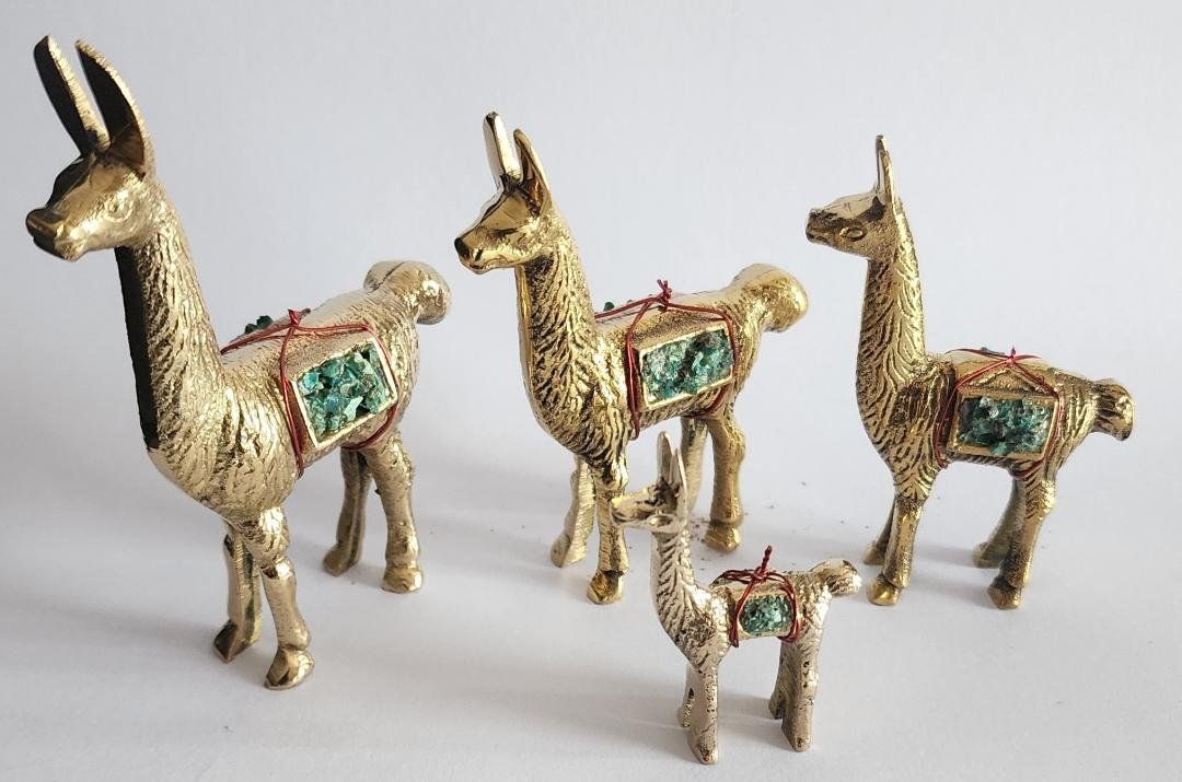 Statuette: Peru: 4 wunderschöne Bronze Lama Figuren, Neu! – Nuovo (secondo la descrizione) da Lima- Peru venduto da Alpaka-Haus 6
